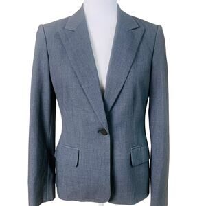 Calvin Klein Size 4 Stretch Single Button Blazer Jacket Carcoal Gray Career